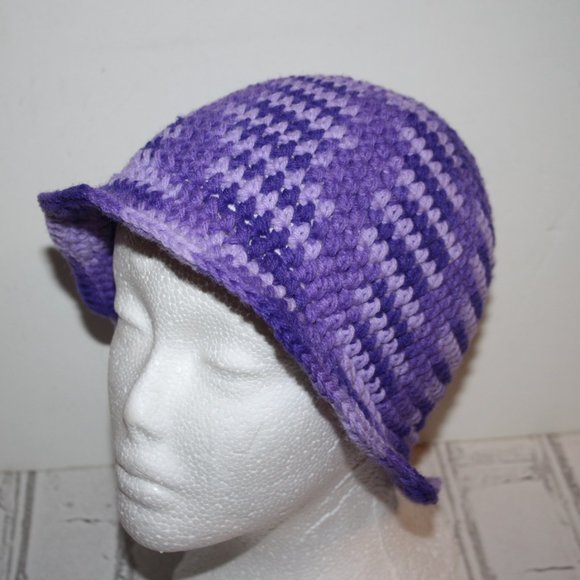 🟣 Purple Crocheted Sunhat – Handmade · Youth/Small Adult - Picture 1 of 4